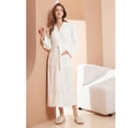 thumbnail image 5 of Women's Long Sleeve Robe Kimono Bathrobe Pocket Terry Cloth Wrap Loungewear Solid Bath Hotel Spa Hot Tub Long White X-Large-XX-Large, 5 of 5