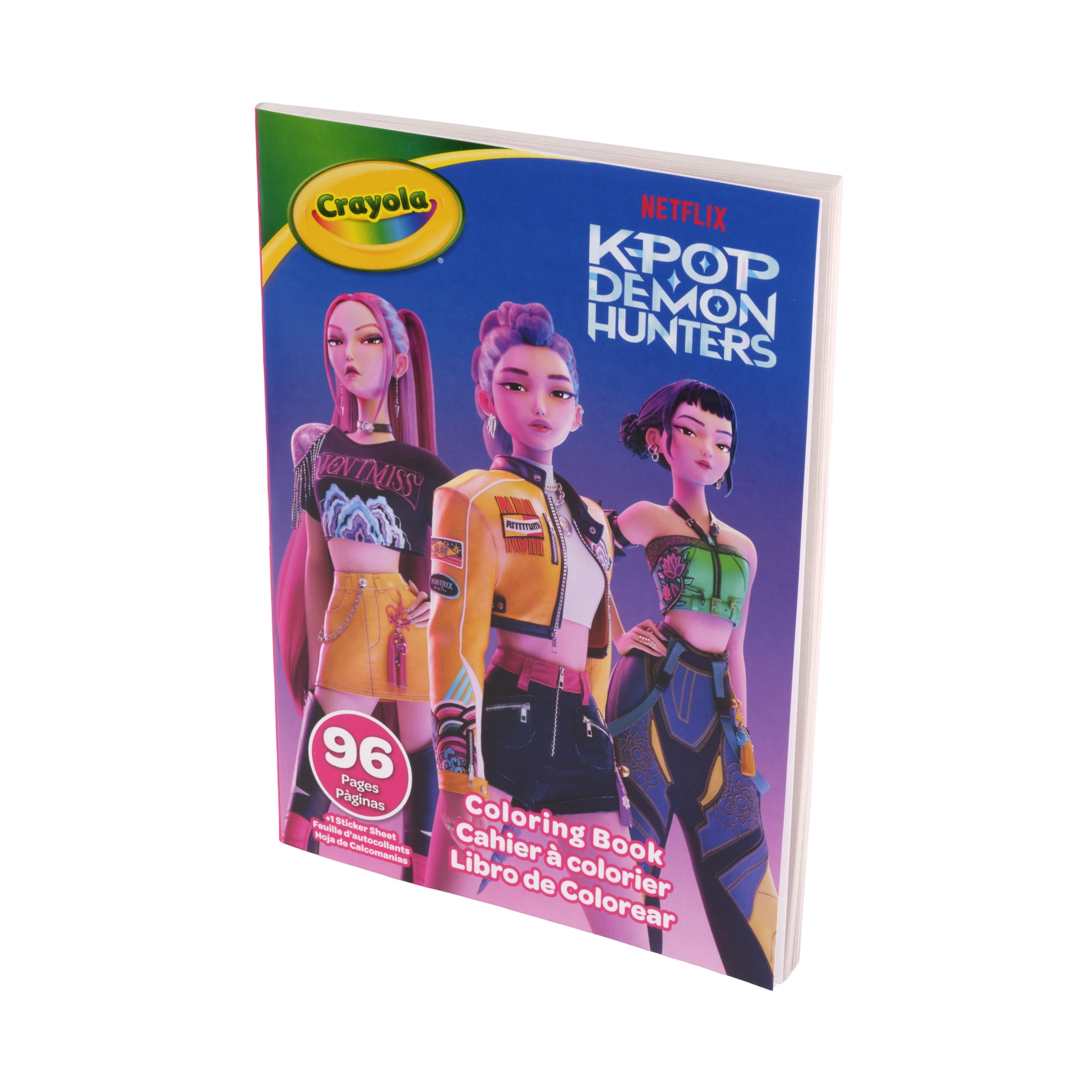 Crayola K Pop Demon Hunters Coloring Book, 96 Pgs, Arts and Crafts, Screen Free Activity, Coloring Supplies, K Pop Demon Hunters Gift for Kids, 3+