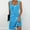 Blue, variant on Ayolanni Sun Dresses for Women 2025 V-Neck Black Knee-Length Shiny Sleeveless Dresses Summer Dresses for Juniors 2x