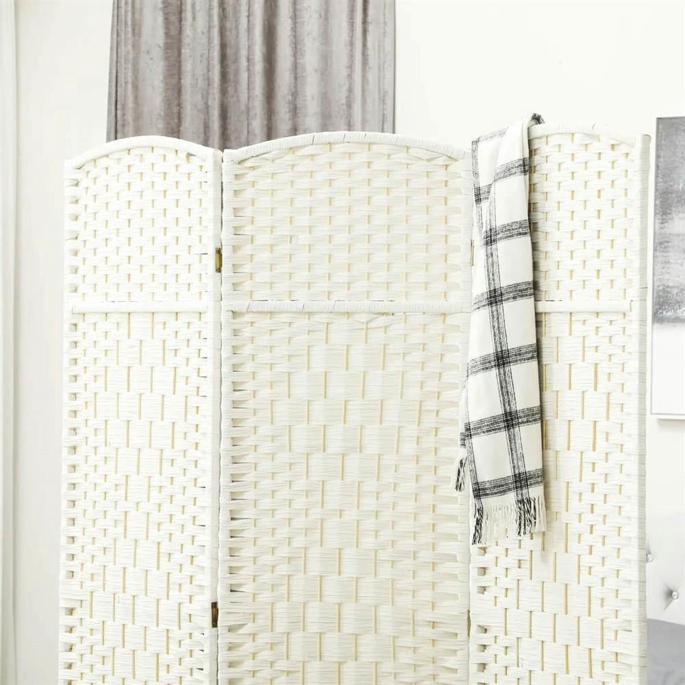 GVN Room Divider Screen,Folding Room Divider Screen 3 Panel 6' Tall Privacy Screen Freestanding Wood Partition, White