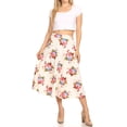 thumbnail image 4 of Women's Plus Size High Elastic Waist A-line Multi-Colored Printed Flared Midi Skirts, 4 of 6