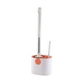 thumbnail image 1 of Toilet Bowl Brush Set With Non-Slip Handle And Wall-Mounted Or Floor-Standing Holder 44 cm Blue/Gray/Orange PP, 1 of 5
