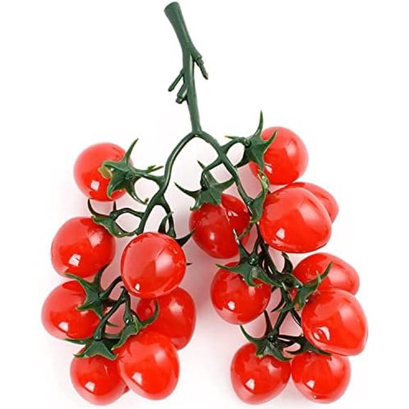 Fake Cherry Tomatoes Artificial Fruit Plastic Lifelike Simulation House Kitchen Decoration (15 Grain)