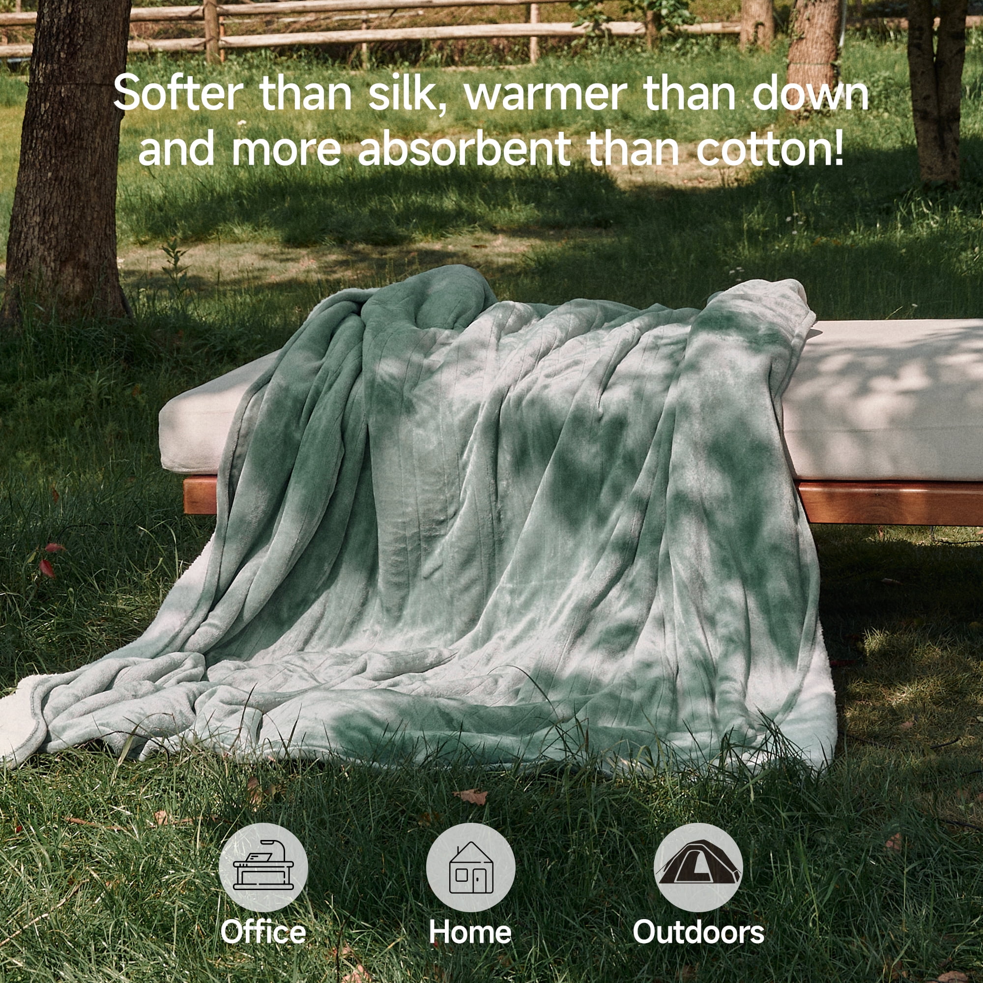 Heated Blanket 84"X90" Queen Size Electric Blanket with 6 Heating Level & 2-10 Hour Auto Off,Machine Washable -Green
