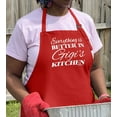 thumbnail image 3 of ThisWear Everything is Better in Gigi's Kitchen Apron for Crafting Two Pocket Apron Red, 3 of 7
