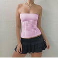 thumbnail image 1 of Nituyy Womens Strapless Sleeveless Tube Bandeau Crop Tank Top Off Shoulder Skinny Slim Fit Bustier Corset, 1 of 6
