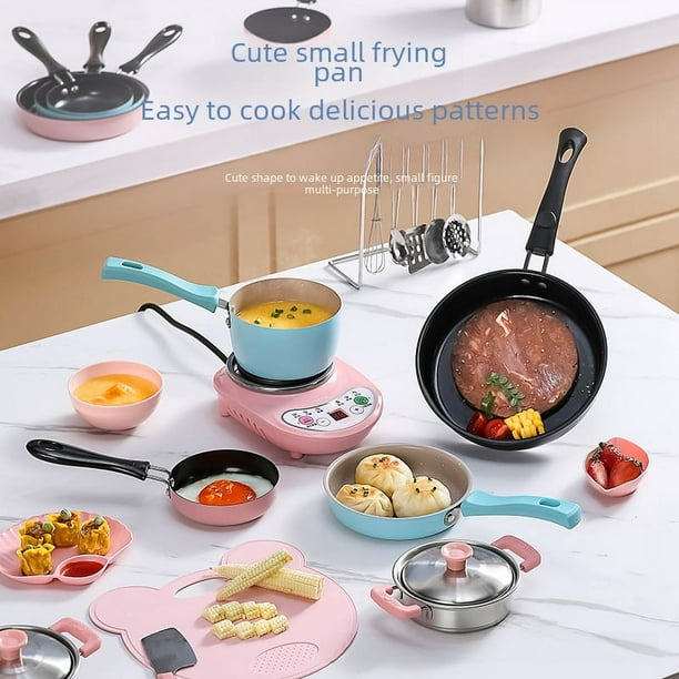 Mini cocina para niños, sartén de cocina real, puede cocinar