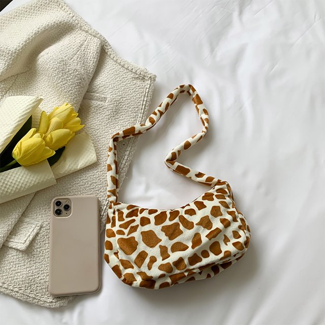 Bolsa de hombro de lana de Coral con patrón de animales Ehuebsd para mujer bolso de axilas de moda bolsos de hombro casuales bolsos de axilas simples para damas