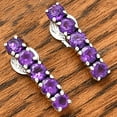 thumbnail image 6 of Natural African Amethyst 925 Sterling Silver Earrings Jewelry DGE1070_B E-1063, 6 of 7