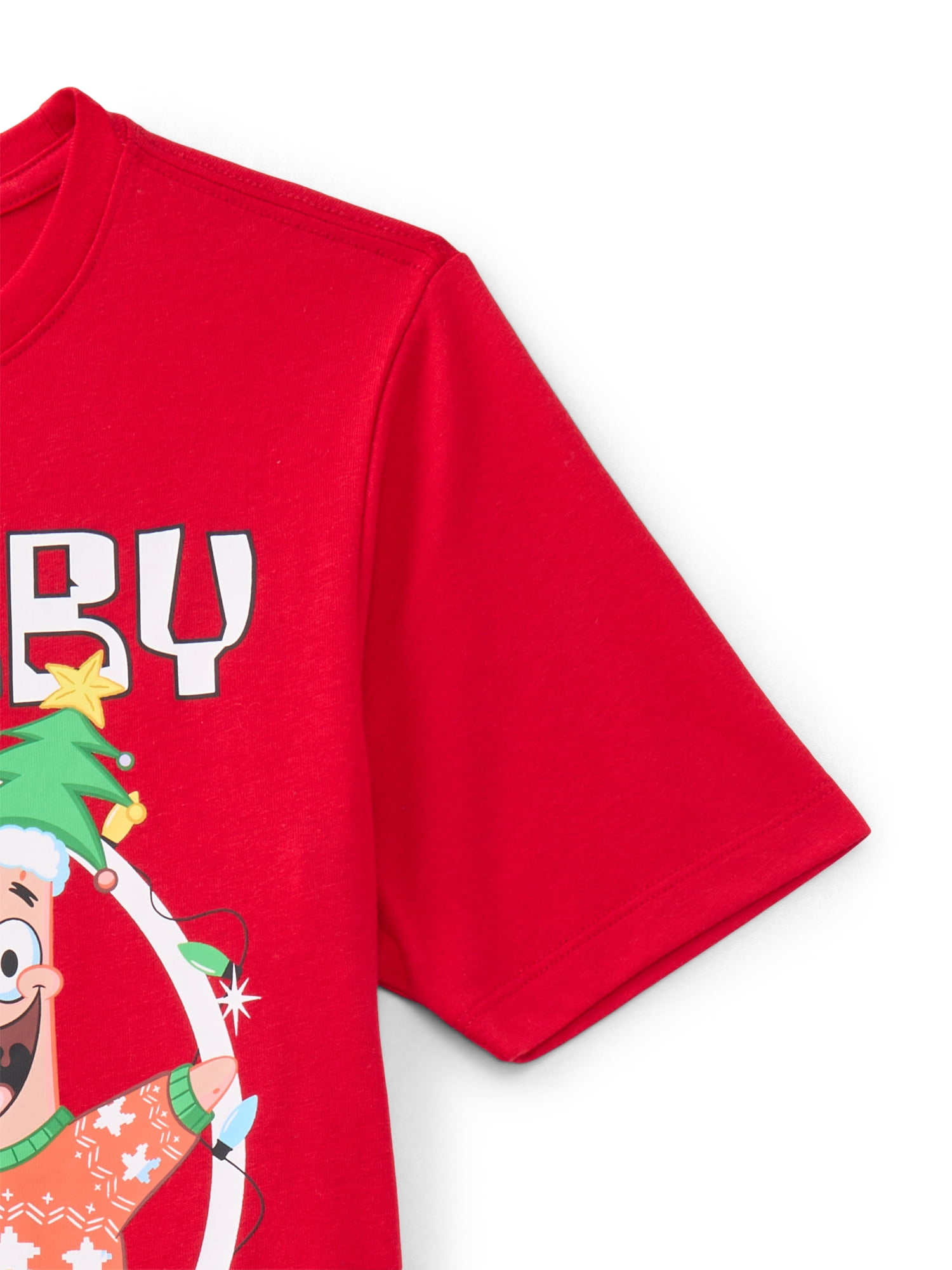 SpongeBob SquarePants, Boys' & Big Boys' Graphic Short-Sleeve T-Shirt, Krabby Christmas, Sizes 4-18