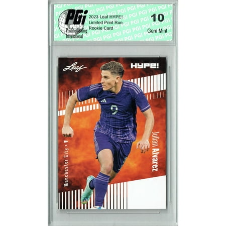 Julian Alvarez 2023 Leaf HYPE! #129 Only 5000 Made! Man City Rookie Card PGI 10
