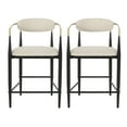 thumbnail image 2 of Noble House Modern Counter Stool Set of 2,Curved Open Backrest,Upholstered,Beige, 2 of 11