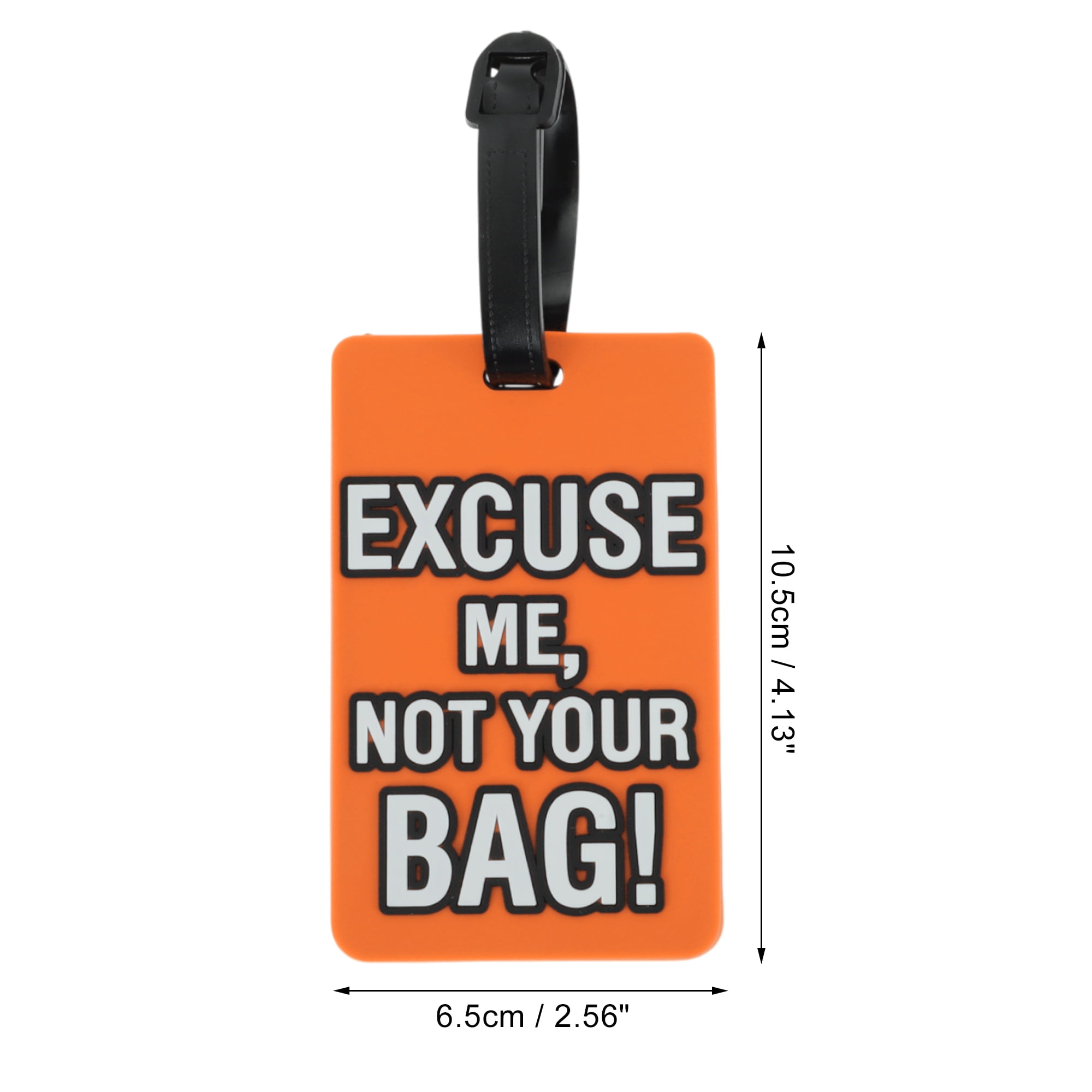 Unique Bargains 1 Pc Stylish Durable EXCUSE Pattern Luggage Tag for Travelling Orange