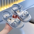 thumbnail image 6 of SGMVNU Toddler Little Girls Sandals Open Toe Soft Sole Flat Sandal Casual Lightweight Summer Beach Sandal Dress Shoes, Size 9-9.5 Years, Silver, 6 of 9