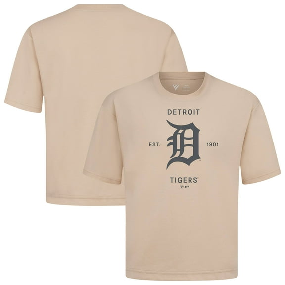 Men's Levelwear Khaki Detroit Tigers Crossway Oversized Luxe Signature Knit T-Shirt