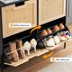 thumbnail image 2 of ChaoLink Mueble para zapatos de ratán natural con 4 puertas abatibles, organizador independiente de madera con 3 niveles para almacenar zapatos, 2 of 6