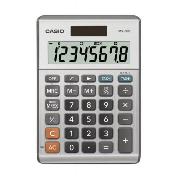 Casio MS-80B Desktop Calculator, Silver, 1 Count