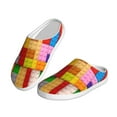 thumbnail image 2 of Fotbe Colorful Plastic Blocks Pattern Pattern Women's Fuzzy Curly Fur Memory Foam Loafer Slippers Indoor Outdoor Slippers Winter Home Shoes-40/41, 2 of 7