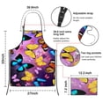 thumbnail image 3 of Purple Yellow Blue Butterfly Pattern Apron-Garden Aprons for Women with Pockets-Cotton Linen Waterproof Kitchen Cooking Gardening Aprons Adjustable for Kitchen,Cooking,BBQ and Salon 33x27 Inch, 3 of 7