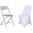 thumbnail image 5 of Efavormart 50PCS White Spandex Stretch Folding Chair Cover, 5 of 9