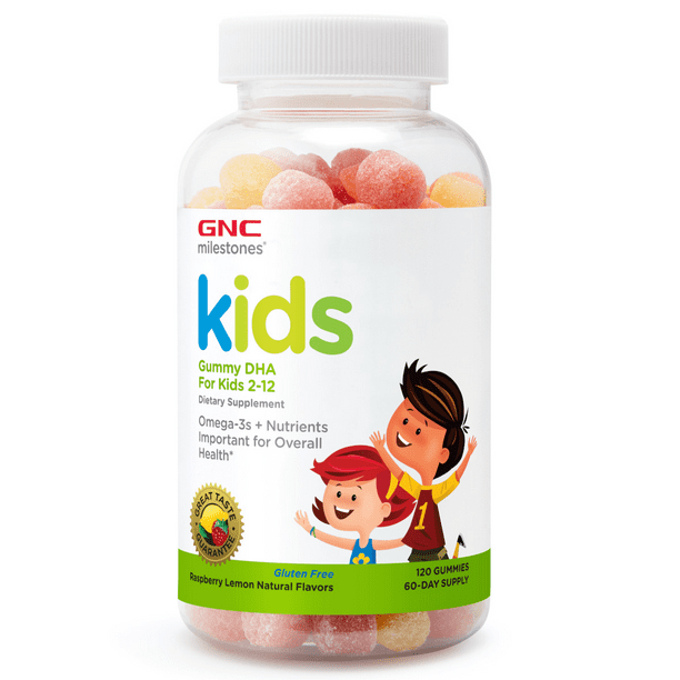 KIDS DHA OMEGA3 Gummies, 120 Gummies, with Vitamin D3, Brain Health