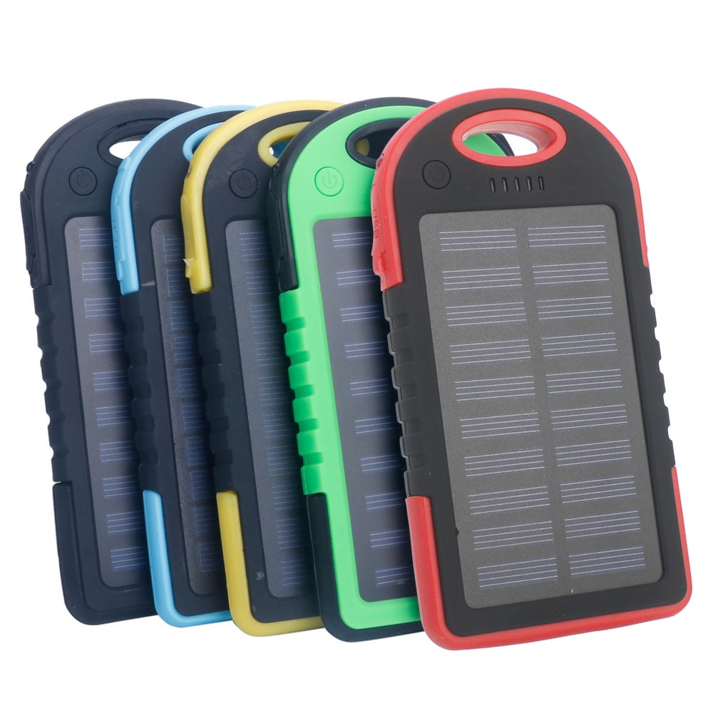 5000 mAh Portable Solar Power Bank & Charger for cell phone, tablet