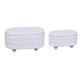 thumbnail image 1 of Nola Home Ensemble de 2 Poufs de Rangement Capitonnés en Bouclé Teddy, Blanc, 1 of 1