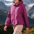 thumbnail image 4 of CFLVAEK Plus Size Rain Jacket for Women Lightweight Waterproof Hooded Windbreaker Spring Fall Hiking Outdoor Raincoat with Hood Hot Pink XXL, 4 of 9