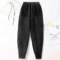 thumbnail image 4 of Deals Womens Pants Women's Winter Loose Pockets With Zippered High Waisted Plush And Thick Insulation Cotton Pants, 4 of 4