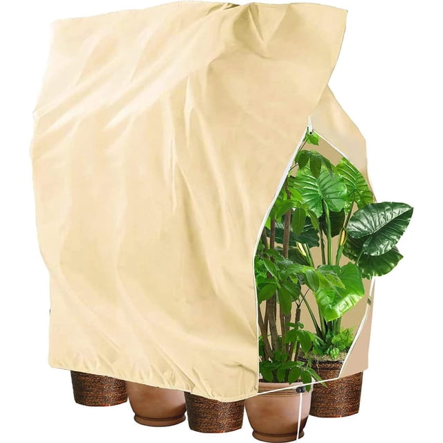 Cubierta vegetal reforzada, resistente al viento y con protección UV: cubierta protectora contra heladas para plantas, árboles y arbustos de exterior, tejido transpirable, ecológico y reutilizable
