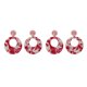 thumbnail image 3 of Jumpingount Pendientes de araña de acrílico, aro grande geométrico redondo, pendiente multicolor, accesorios de boda para fiesta de niñas, rojo y blanco Rojo blanco 2piezas Jumpingount CBP459503, 3 of 5