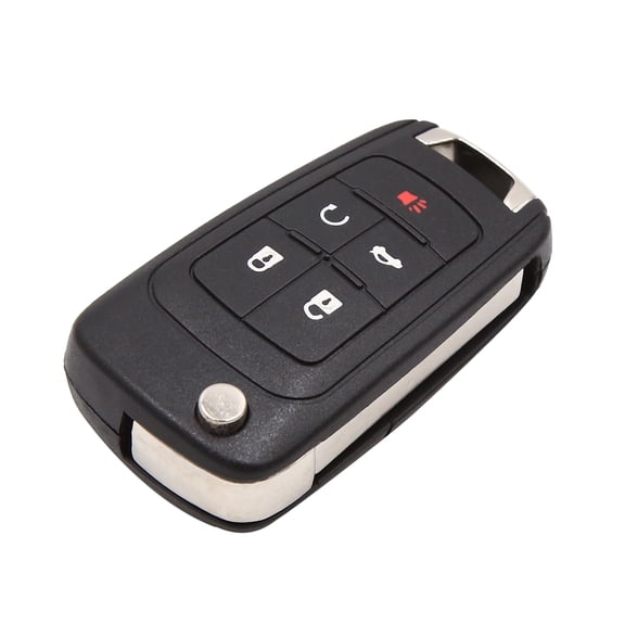 REGALWOVEN 5 Button Uncut Key Fob Folding Remote Case Shell Replacement Black for Chevrolet