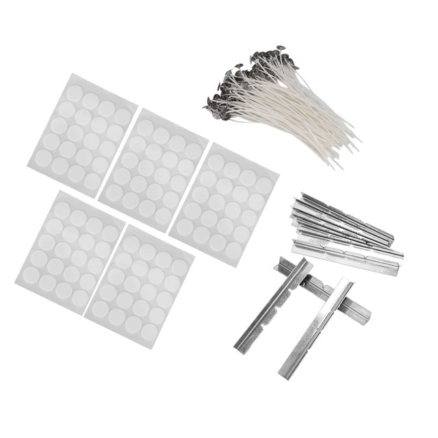 Portamechas para velas, 100 Uds., mechas para velas de cera blanca, pegatinas para mechas de velas, grado profesional