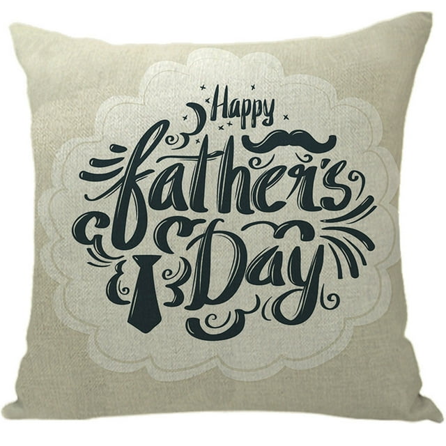 Up to 65% Off SMihono Father's Day Pillowcase Cartoon Style Linen Digital Printing Pillowcase
