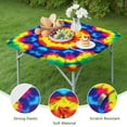 thumbnail image 4 of Colorful Tie Dye Star Pattern Square Fitted Tablecloth with Elastic Edge,Square Table Cover,Washable Elastic Table Cover for Home Kitchen Party Decor 34"x34", 4 of 6