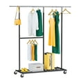thumbnail image 6 of Heavy Duty Clothes Rack Loads 410LBS, Portable & Adjustable Clothing Rack with Wheels, 17.8" D x 69.1" W x 72" H, Black, 6 of 10