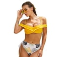 thumbnail image 1 of Bikini de cintura alta para mujer Traje de baño con volantes Traje de baño de dos piezasxl Feliz Sencillez, 1 of 5