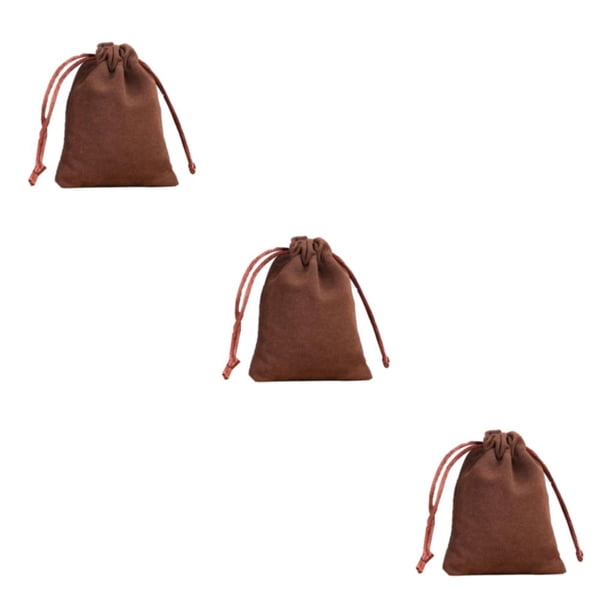 Minnieouse Bolsa de joyería Bolsas pequeñas con cordón Anillos Embalaje Golosinas Regalos de fiesta de boda móviles Bolsas dibujables Café-8 Type1 NO1