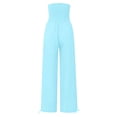 thumbnail image 5 of ibiyuan Pants Women High Elastic Waisted Womens Palazzo Pants with Pockets Breathable Trousers for Women Drawstring Womens Lounge Pants Spring Fashion Beach Bottoms, 5 of 6