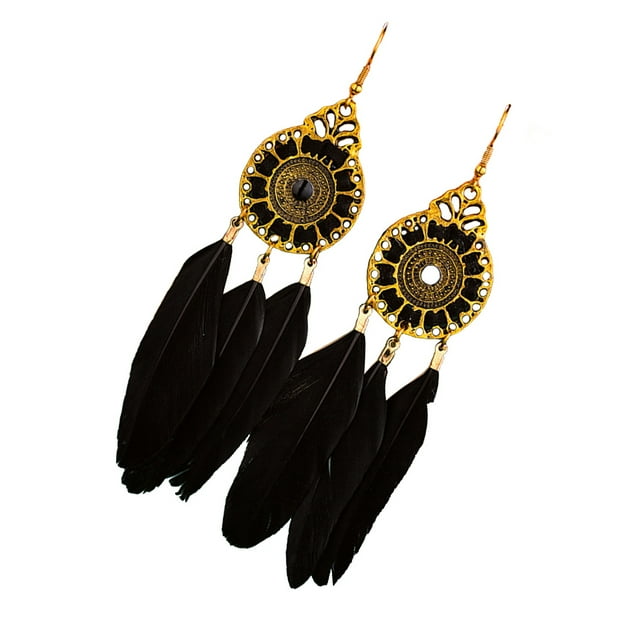 Sonducket Paquete de 2 pendientes de moda borlas delicadas estilo Vintage colgante de oreja hueco accesorio de moda regalo creativo Ropa, zapatos y accesorios Miscelánea Negro Sonducket AP009320-06B