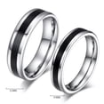 thumbnail image 6 of EOEMY Black/White Party Band Men Women 316L Titanium Steel Couple Rings Sz 6-12, 6 of 9