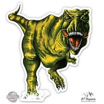 T-Rex Dinosaur Fierce - 3" Vinyl Sticker - For Car Laptop I-Pad Phone Helmet Hard Hat - Waterproof Decal