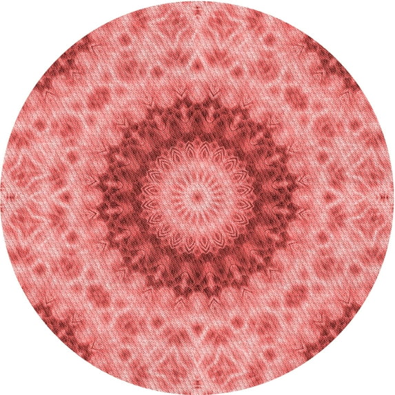Ahgly Company Indoor Round Patterned Ruby Red Area Rugs, 5' Round