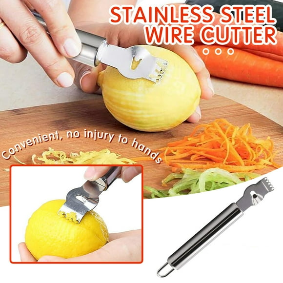 TIMIFIS Shaving Knife Stainless Steel Lemon Grater with Channel Knife and Hanging Kitchen Gadgets