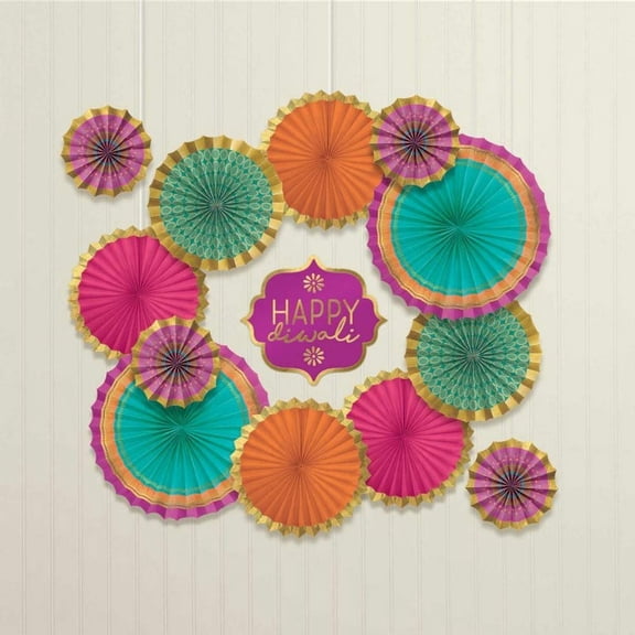 Amscan Diwali Fan Decorating Kit, Multicolor