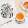 thumbnail image 5 of 6 Pcs Drink Coasters with Holder 3.94in Woven Coasters for Drinks Sea Turtles and Coral Reefs Coaster Set for Protection Table, 5 of 7