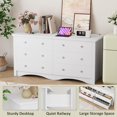 thumbnail image 5 of YESHOMY Dresser for Bedroom with Power Outlet,6 Drawers Dresser, Modern Chest of Drawers, Wooden Dressers, TV Stand for Living Room,Closet, Hallway (White), 5 of 8