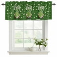 thumbnail image 2 of 2 Pack Valances for Windows, St. Patrick's Day Window Valances for Living Room/Bedroom/Bathroom, Lucky Shamrock Gnomes Green Plaid Vintage Light Filtering Kitchen Curtain Valance 42"W x18" L, 2 of 9