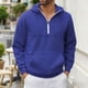 thumbnail image 3 of MHFRRA Sudadera con Capucha, Cuello Alto, Media Cremallera y Forro, Manga Larga, Térmica, Cálida, Deportiva, para Exteriores, Informal, Ajuste Cómodo Azul, 3 of 8