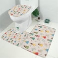 thumbnail image 2 of Beige Princess Flower Pattern Bathroom Rugs Sets 3 Piece,Toilet Cover Set,Absorbent Non Slip Bathroom Mats Sets with U-Shaped Contour Rug Toilet Rug Set, 2 of 5